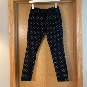 Polka dot skinny ankle pants